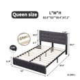 thumbnail image 5 of Bianlte Queen Size Bed Frame,Modern Upholstered Platform Bed with Adjustable Headboard,Heavy Duty Button Tech cloth Bed Frame with Wood Slat Support,Easy Assembly,No Box Spring Needed,Grey, 5 of 7