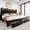 Black, variant on SHA CERLIN Velvet Full Size Bed Frame with Vertical Channel Tufted Wingback Headboard & 2 Storage Drawers/2-Tier Shelves with LED Lights & Charging Station/Noise-Free/No Box Spring Needed/White