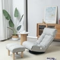 thumbnail image 3 of Eyisean Modern 360°Swivel Floor Chair with Adjustable Back & Head, Comfy Folding Indoor Chaise Lounge Chair with Built-in Spring Seat, Ergonomic Lazy Sofa for Bedroom, Living Room, 3 of 17