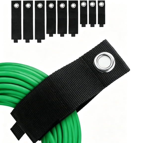 9 Pack Heavy-Duty Storage Straps, Hook and Loop Extension Cord Organizer Straps, Assorted 10/13/17" for Cables, Ropes, Hoses, and Garage Organization