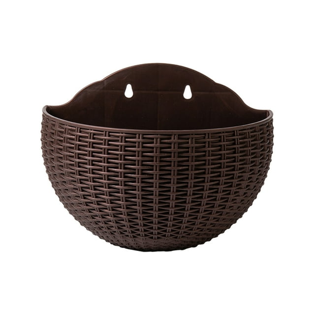 Maytalsory Wall Plastic Pot For Easy Installation And Wide Usage ABS Plastic Flowerpot Flower Pot Widely Used Drainage Coffee 1Set