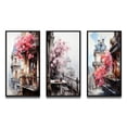 thumbnail image 2 of Designart "Parisian Balconies in Pink Elegance II" Cityscapes Framed Wall Art Set Of 3 - Pink Paris Frame Gallery Wall Set For Home Decor, 2 of 7