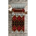 thumbnail image 3 of Ambesonne African Quilted Bedspread Set 2 Pcs, Wildlife Animal Skin, Twin Size, Brown and Red, 3 of 3