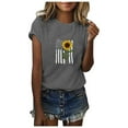 thumbnail image 2 of Women Tops Dressy Casual, American Flag Sunflower T Shirts for Women 4th of July Independence Day Shirt Cute Print Short Sleeve Tee Top Blouse, 2 of 4