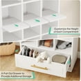 thumbnail image 6 of Tribesigns 9-Tier Shoe Storage Cabinet, 71-Inch Tall Wooden Shoe Rack, Freestanding Shoes Storage Cabinet with 24 Cubbies and Drawer for Closet, Entryway, Living Room, White (1), 6 of 6