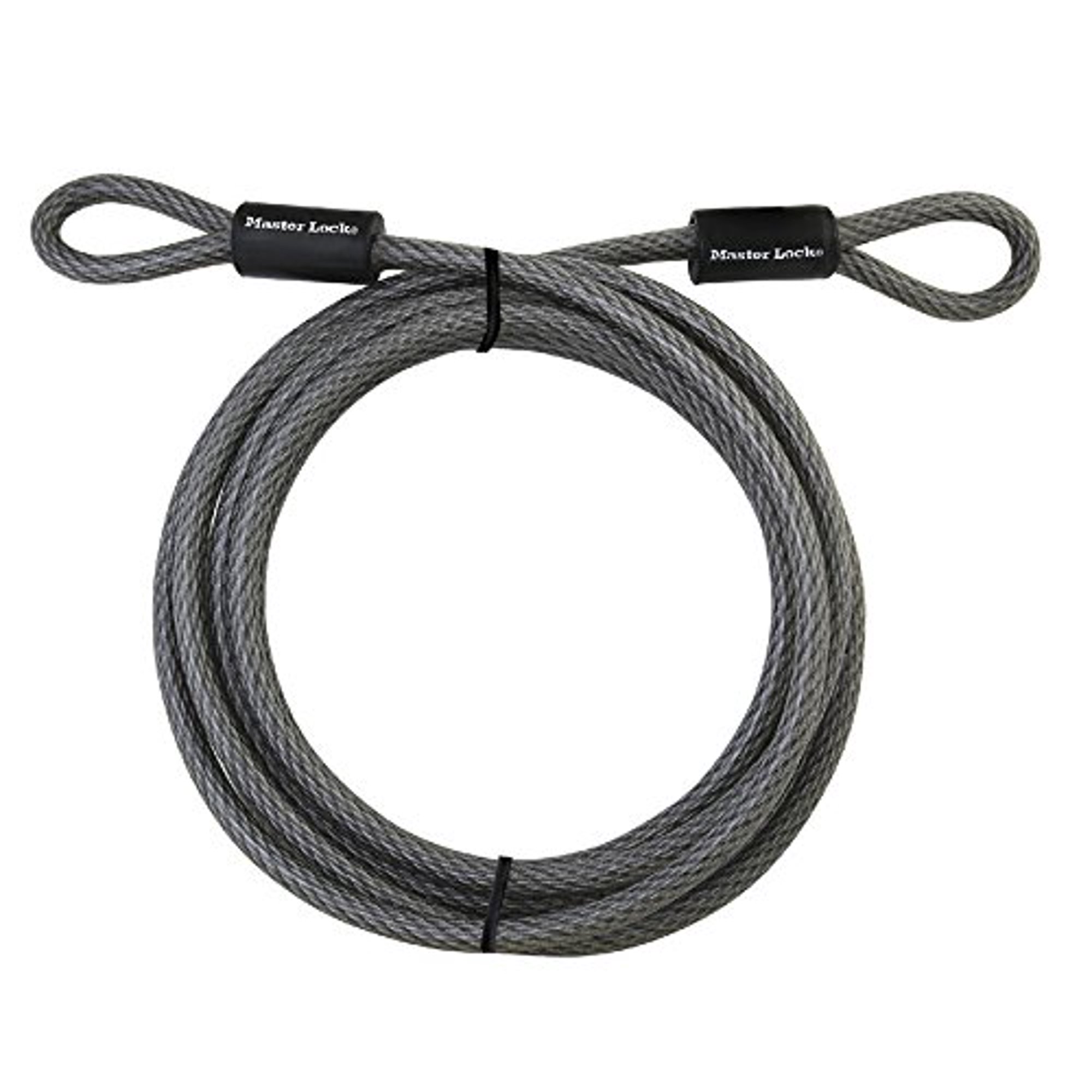 Câble De Sécurité Robuste 10 Pieds (3m) – Diamètre 12 Mm, Acier Tressé Gainé Vinyle, Boucles Aux Extrémités