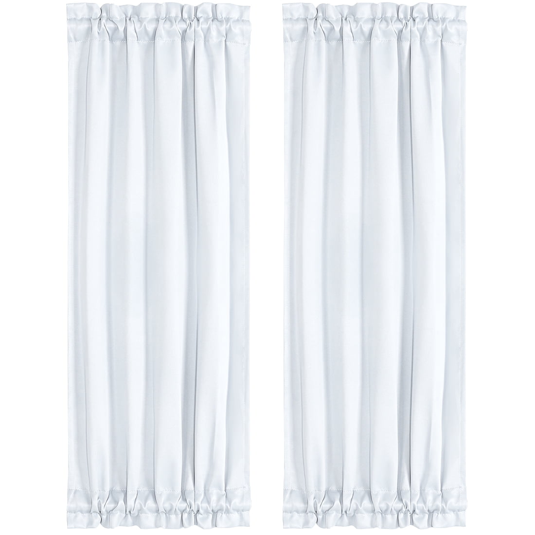 Unique Bargains 2Pack Room Darkening Blackout Curtains White 25" x 72