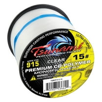 Tsunami Premium Monofilament Fishing Line Clear 15 lb Test 1/4 lb Spool.