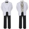 thumbnail image 2 of 6pc Baby Toddler Boy Teen Black Formal Wedding Tuxedo Suits + Satin Necktie S-20, 2 of 3