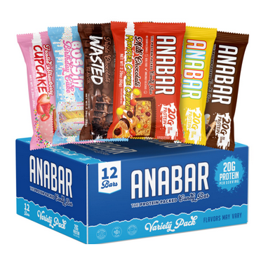 Anabar Protein Bar, Whole Food Performance Bar, Amazing Tasting Protein Bar, Real Food, No Fillers, 20 Grams of Protein (12 Bars, Variety Pack)