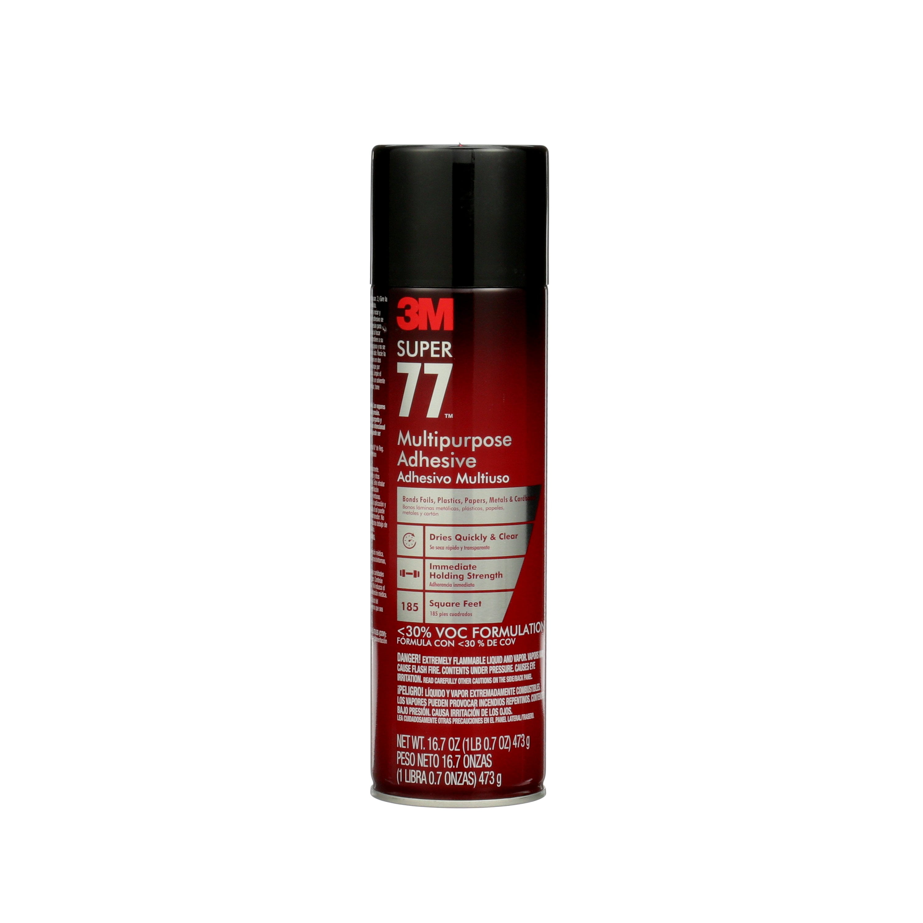 Scotch Super 77 MultiPurpose Spray Adhesive, Low VOC, 16.75 oz., 1 Can