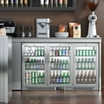 thumbnail image 3 of Coolski 53’’ Wide Beverage Refrigerator with 3 Doors, Commercial Back Bar Cooler Fridge for Beer Soda Wine, ETL NSF Approved, Stainless Steel, 3 of 8