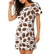 thumbnail image 2 of Fotbe Football Bata de Dormir para Mujer con Estampado, Camisón de Algodón de Manga Corta, Ropa de Dormir Casual, 2 of 6