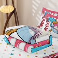 thumbnail image 5 of Homewish Baseball Sport Zipper Twin Comforter Sets with Fitted Sheet and 2 Pillowcases For Kids Boys Girls,Ice Cream Drip Zipper Bedding Set,Pink,Colorful Polka Dots Reversible,4 Pieces, 5 of 7