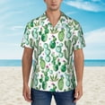 thumbnail image 4 of Balery Cactus Plants1 Print Men's Hawaiian Shirts Short Sleeve Beach Shirt Relaxed Fit Vacation Button Down Shirts-XX-Large, 4 of 9