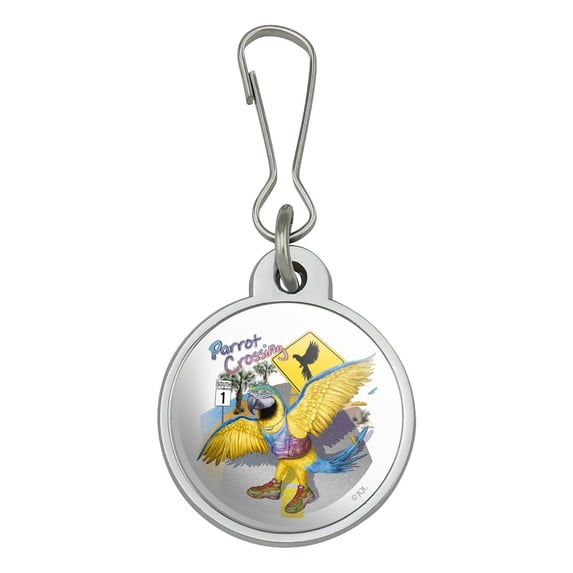 Parrot Crossing Sunglasses Tropical Vacation Route 1 Jacket Handbag Purse Luggage Backpack Zipper Pull Charm