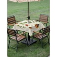 thumbnail image 4 of Outdoor Tablecloth with Umbrella Hole for Patio/Picnic/Party/Camping, Ladybugs Eucalyptus Waterproof Table Cloth Square Cover Washable, Spring Botanical Leaves Green (60"x 60"), 4 of 8