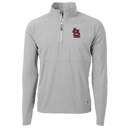 Men s Cutter & Buck Gray St. Louis Cardinals Adapt Eco Knit Hybrid Recycled Quarter-Zip Pullover Jacket