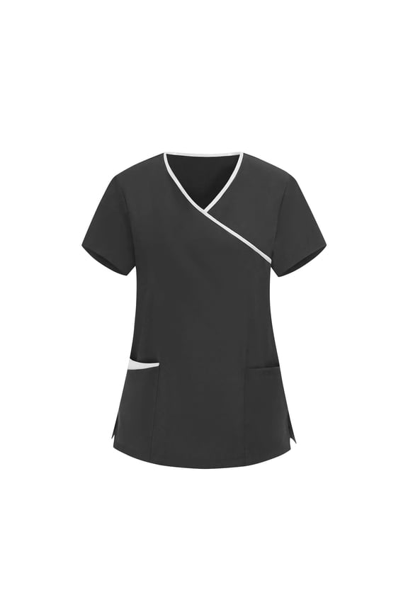Scrub Tops for Women Lightweight Short Sleeve V Neck Shirts Nurse Scrub Tops Womens Cleaning Clothes