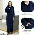 thumbnail image 3 of LOFIR Womens Zipper Front Robe, Long Plush Hooded Fleece Soft Bathrobes for Women Housecoat Sleepwear Pajamas, 3 of 6