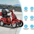 thumbnail image 4 of QEEKA Heavy Duty 4-Wheel Mobility Scooter, Electric Powered Chair, 800W, Red, 500 lb Limit, 4 of 19