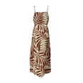 thumbnail image 2 of Ropa Playa Ocean Pacific para Mujer Vestido Largo Olanes Cuello V Sin Manga Elastico Hojas Cafe Talla EG, 2 of 4