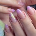 thumbnail image 2 of 24Pcs Press on Nail Almond Glues on Nail French Fake Nail Designs False Nail Artificial Nail Gifts for Women Girls, 2 of 4