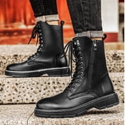 Men's Boots Fashion High Top Motorcycle Boots Waterproof Boots for Men