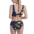 thumbnail image 3 of Picia Space Women's High Waisted Bikini Scoop Neck Swimsuit Two Pieces Bathing Suit-Small, 3 of 8