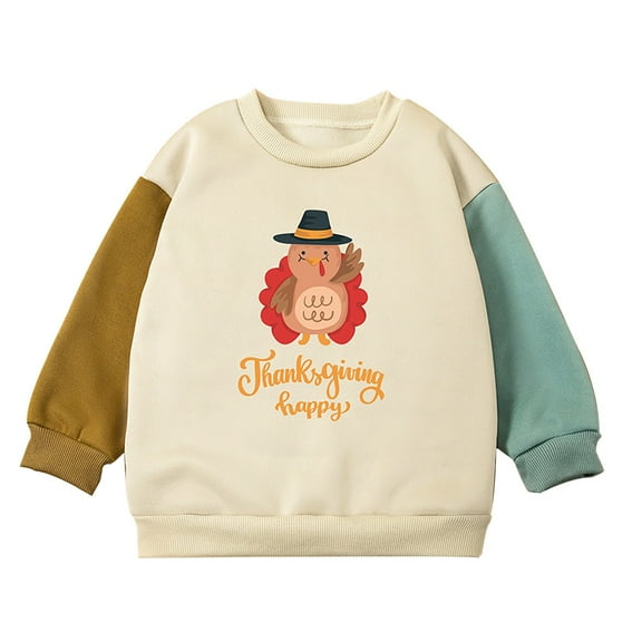Mercatoo Toddler Boy Girl Thanksgiving Outfit Baby Turkey Sweatshirt Crewneck Long Sleeve Pullover Top Fall Winter Clothes