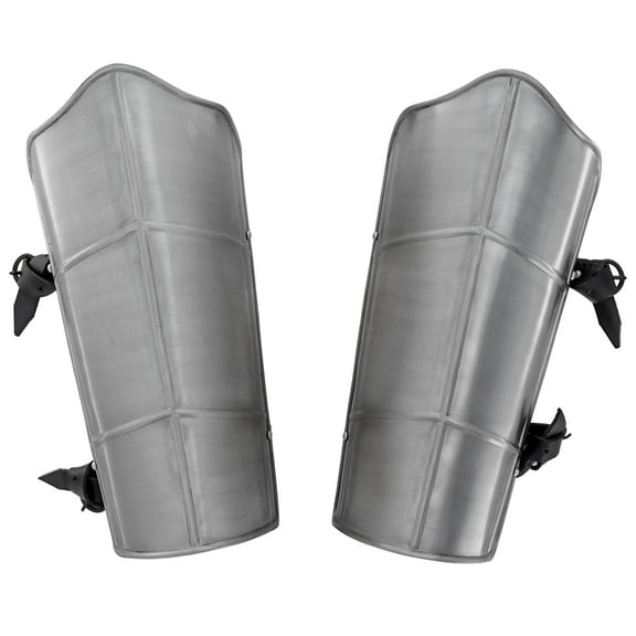 Armory Replicas Medieval Leg Armor Set - Versatile Detail Greaves & Adjustable Straps with Polished Finish