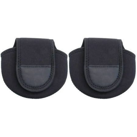 2pcs Convenient Waterdrop Shaped Reel Bag Fishing Wheel Reel Protective Case Fishing Gear Storage Pouch Fishing Accessories (Black)