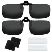 SPOKKI Clip on Sunglasses Men, 2 Pcs Clip-On Sunglasses UV400, Flip-Up Polarised Sunglasses, 2 Pcs Glasses Cleaning Cloth, Flip Up Driving/Outdoors Glasses for Men Women