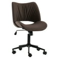 thumbnail image 5 of YOUNIKE Ergonomic Office Chair, Armless Home Chair, Swivel Desk Chair, Curved Back Vanity Chair with Leather Padded Seat, Height Adjustable, Brown, 5 of 8