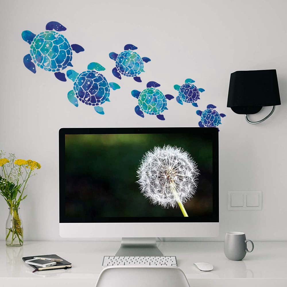 WIRESTER 3 Set Vinyl Decal Sticker For Notebook, Ipad - Sea Turtles, 18 Pieces
