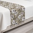 thumbnail image 2 of Floral Bed Runner, Vintage Inspired Pattern with Poppies and Strokes, Decorative Accent Bedding Scarf for Hotels Homes and Guestrooms, Twin, Pale Sepia Charcoal Grey, by Ambesonne, 2 of 2