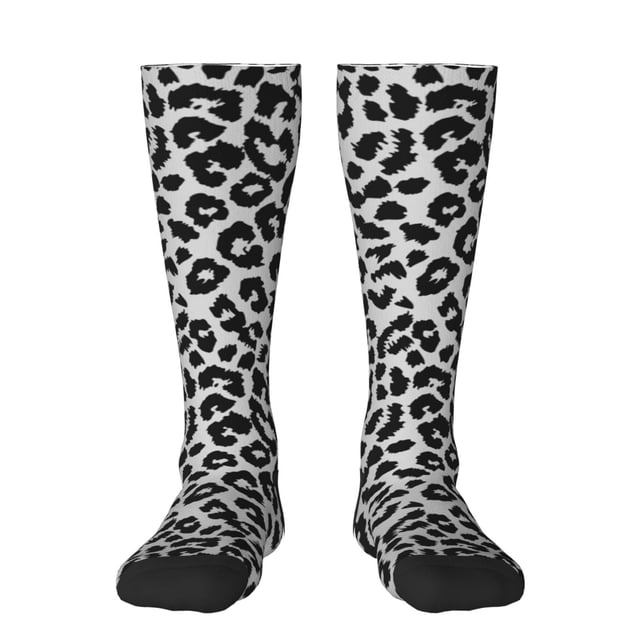 Fotbe Similar To Leopard Print Calcetas Divertidas Estampadas para Hombre y Mujer, Calcetas de Algodón hasta la Rodilla para Caminar, Correr, Enfermería y Embarazo