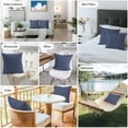 thumbnail image 6 of Navy Blue Striped Outdoor Pillow Covers, Waterproof Decorative Throw Pillowcases Set of 2, Navy Blue White Farmhouse Stripes Couch Cushion Cases with Zipper for Outside Patio Garden Sofa 18"x18", 6 of 9