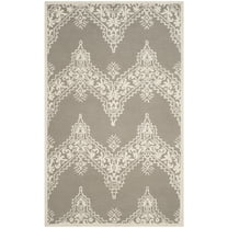SAFAVIEH Manchester Naomh Medallion Striped Area Rug, Grey/Ivory, 5' x 8'