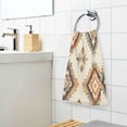 thumbnail image 3 of Yayeee 2 Pack Hand Towels for Bathroom 100% Cotton 16" x 28" Soft Absorbent Kitchen Towel, Geometric Designs, 3 of 7