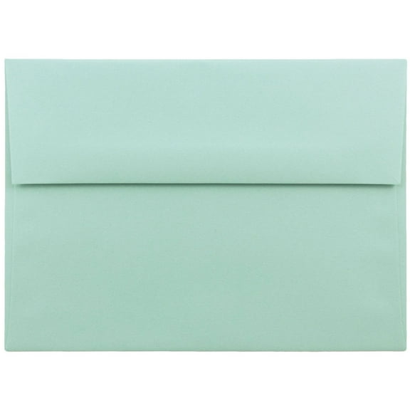 JAM Paper A7 Envelopes, 5 1/4 x 7 1/4, Aqua Blue, 50 per Pack