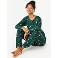 thumbnail image 4 of Joyspun Women’s Long Sleeve Tee and Joggers, 2-Piece Pajama Set, Sizes S-3X, 4 of 5