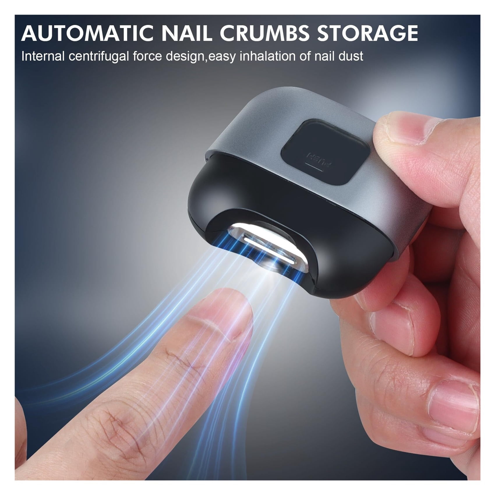 Electric Nail Clipper with Light, Automatic Nail Clipper Rechargeable with 2 Speeds and Nail Chip Storage for Babies, Children, Adults, Caregivers and Seniors