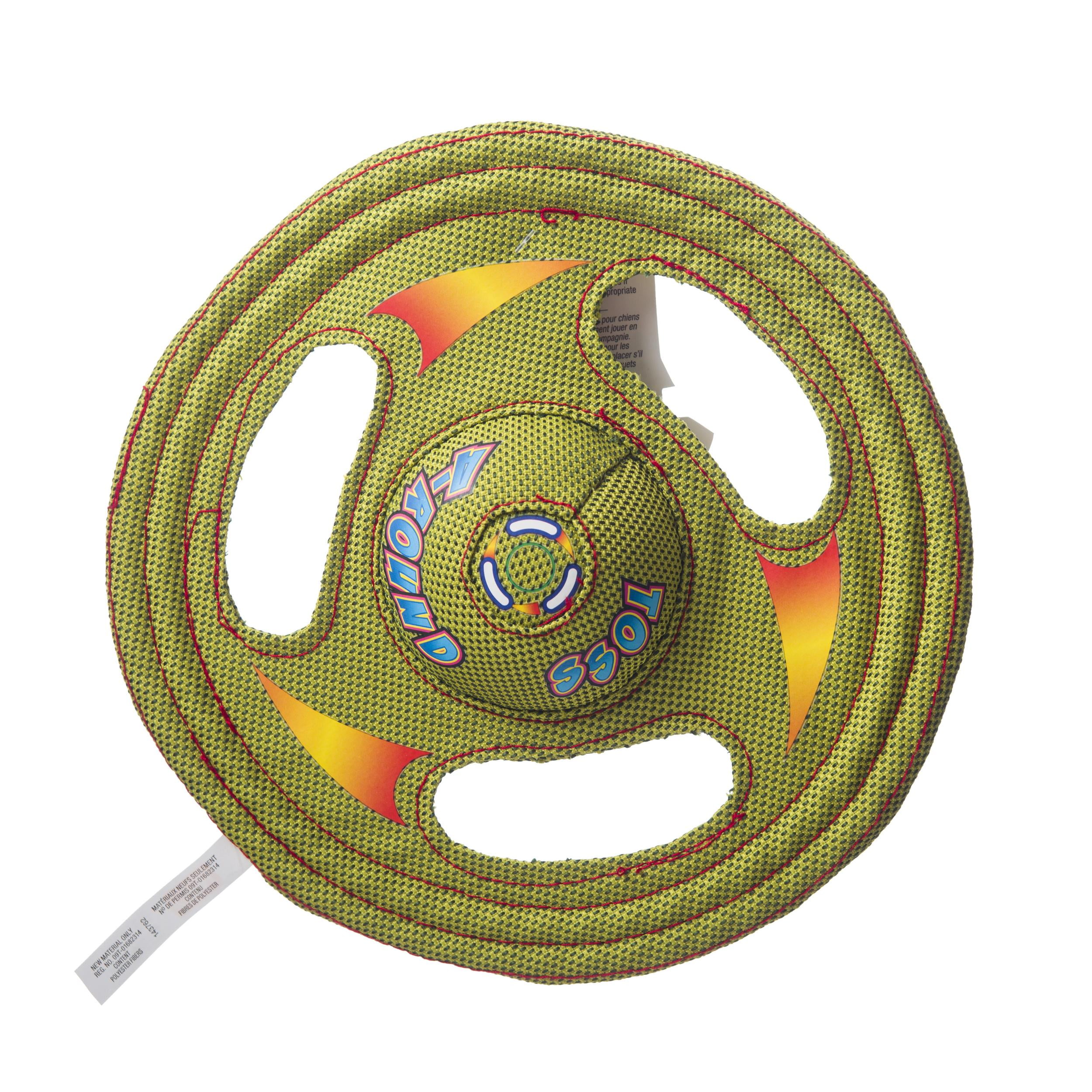 Hartz Tuff Stuff Toss Around Plush Frisbee Flyer Dog Toy, 1ct
