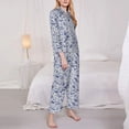 thumbnail image 3 of Cauagu sea animals Print Women's Long-Sleeve Pajamas Set Soft Pj Lounge Sets Button Down Sleepwear for Women 2 Piece Pjs Set with Long Pants-XX-Large, 3 of 7