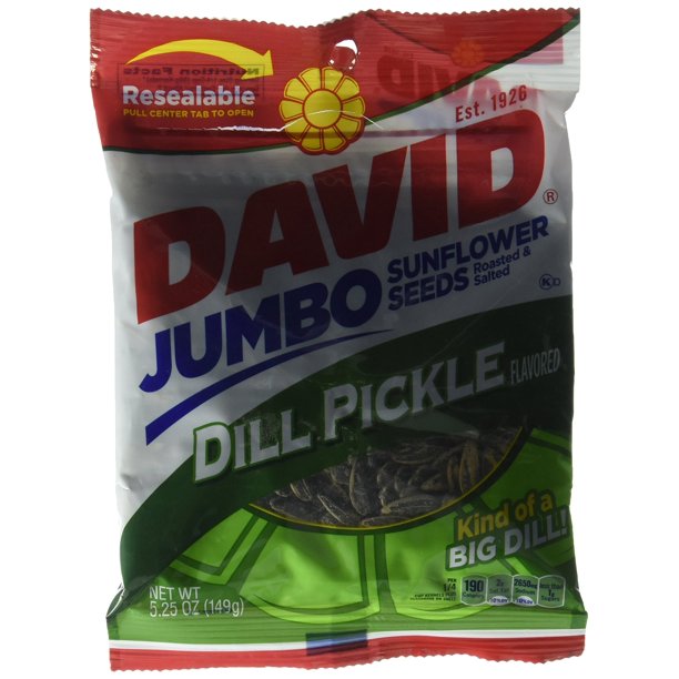 David Jumbo DILL PICKLE Sunflower Seeds, Roasted and Salted (3 Pack) 5.