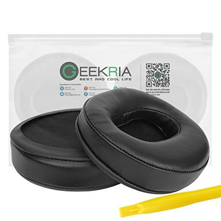 Geekria Elite Sheepskin Replacement Ear Pads for DENON AH-D2000, D5000, D5200, D7000, D7200, D9200 Headphones Earpads, Headset Ear Cushion Repair Parts (Black)