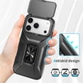 thumbnail image 2 of For iPhone 17 Pro Max Slim Fit Shockproof Hybrid with Slide Camera Cover & Rotated Ring Kickstand, [Military-Grade] Phone Case For iPhone 17 Pro Max 6.9",Black,For iPhone 17 Pro Max, 2 of 8