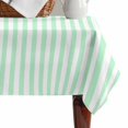 thumbnail image 4 of Green White Stripe Table Cloth Waterproof Tablecloths, Modern Minimalist Geometric Striped Tablecloth Dining Table Cover for Kitchen Party Tabletop Outdoor, Rectangle Tablecloth 60x84 Inch, 4 of 9