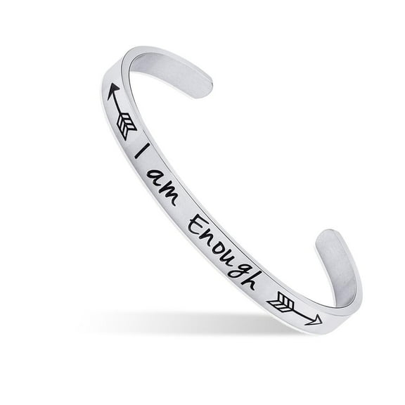 JNB/0836/ Inspirational Engraved Stainless Steel Cuff Bracelet Personalized Gift